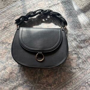 Chic Black Women's Satchel with Chain Handle